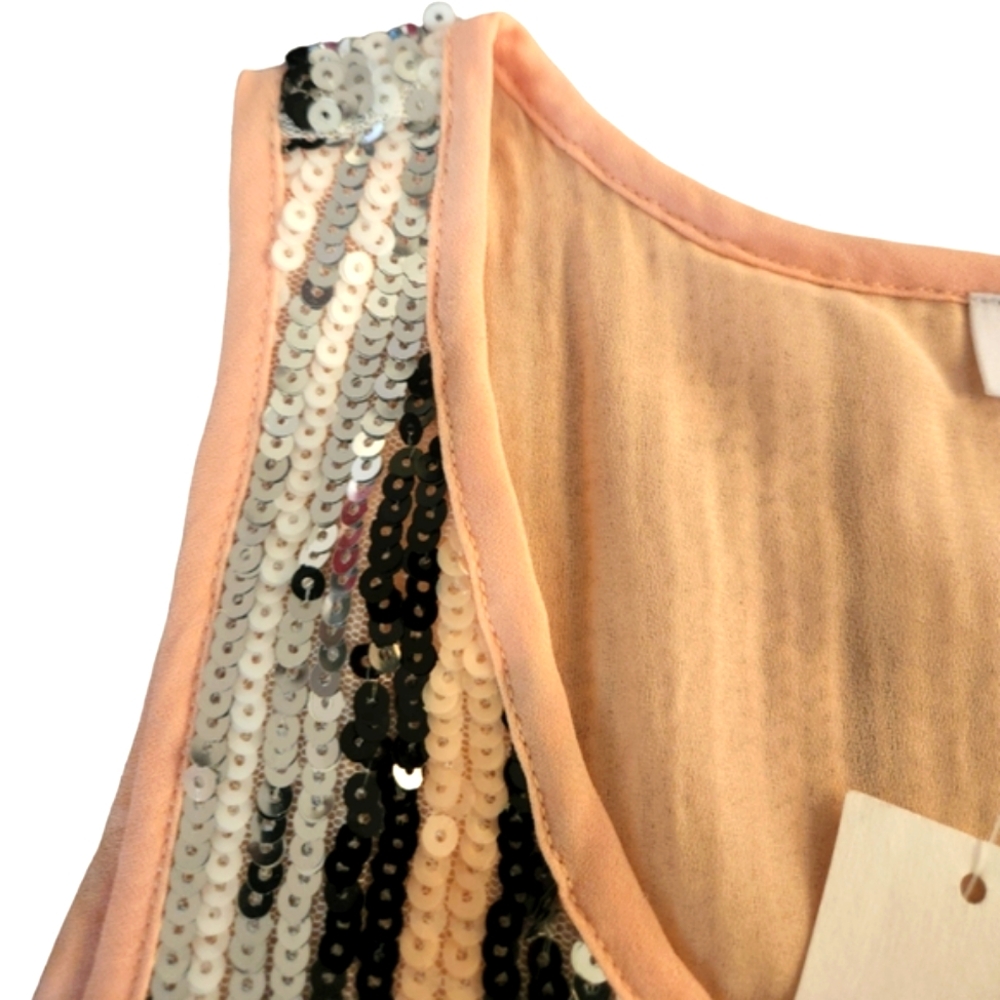 Isla Maude Women's Lined Multi Colored Sequins Summer Crew Neck Tank Top - Picture 7 of 15